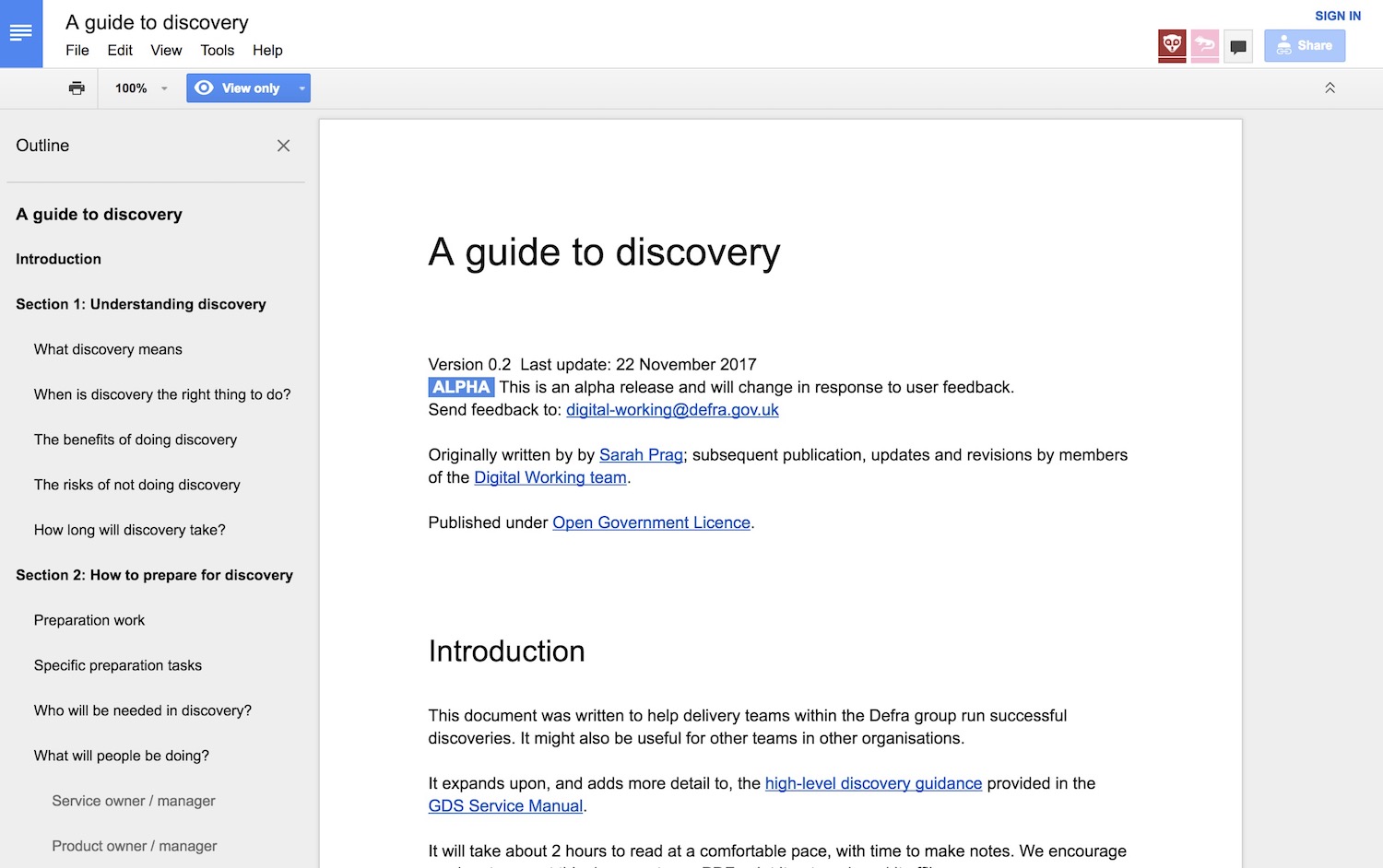 Editing the 'Guide to Discovery'
