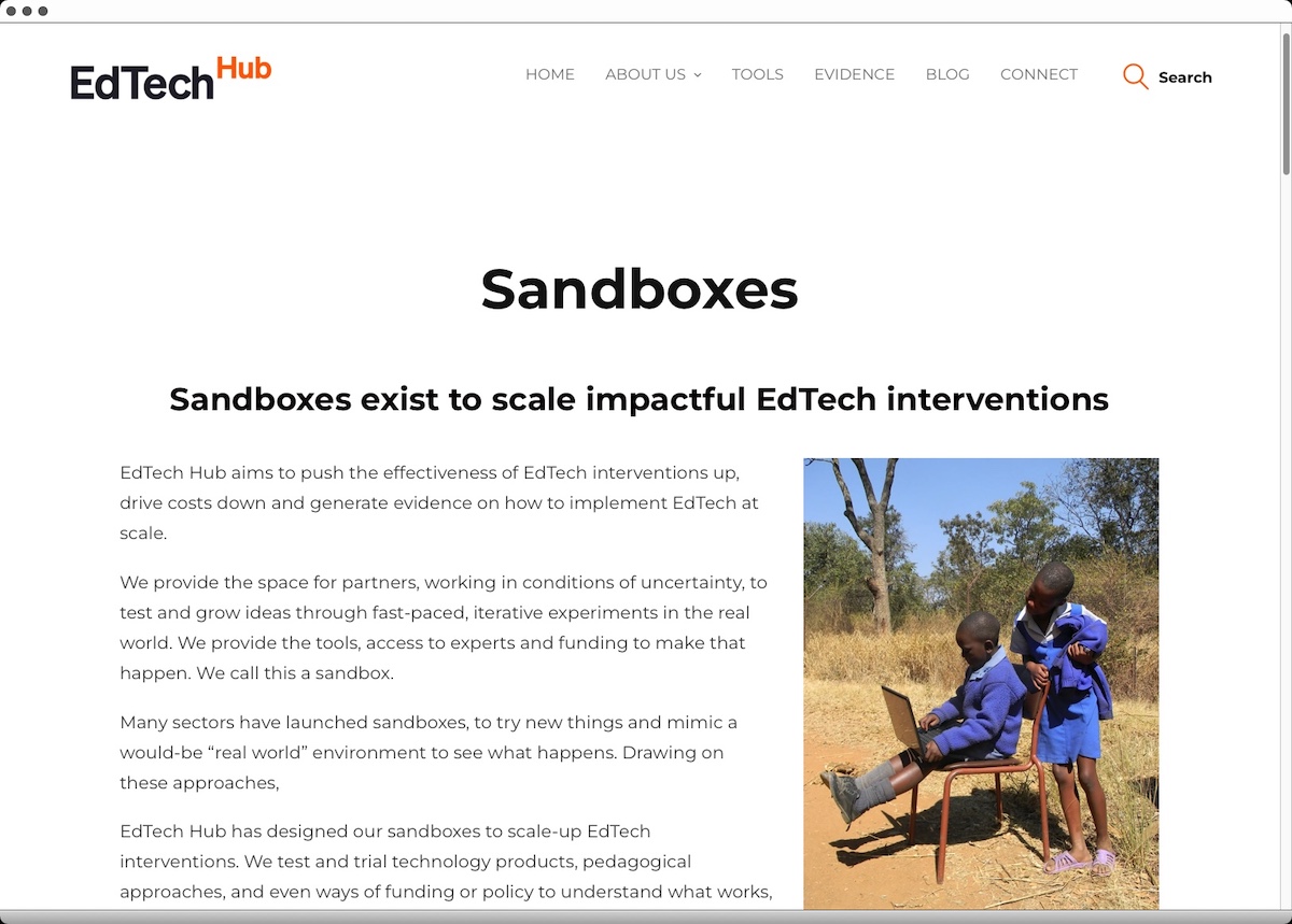 EdTech Hub sandboxes content