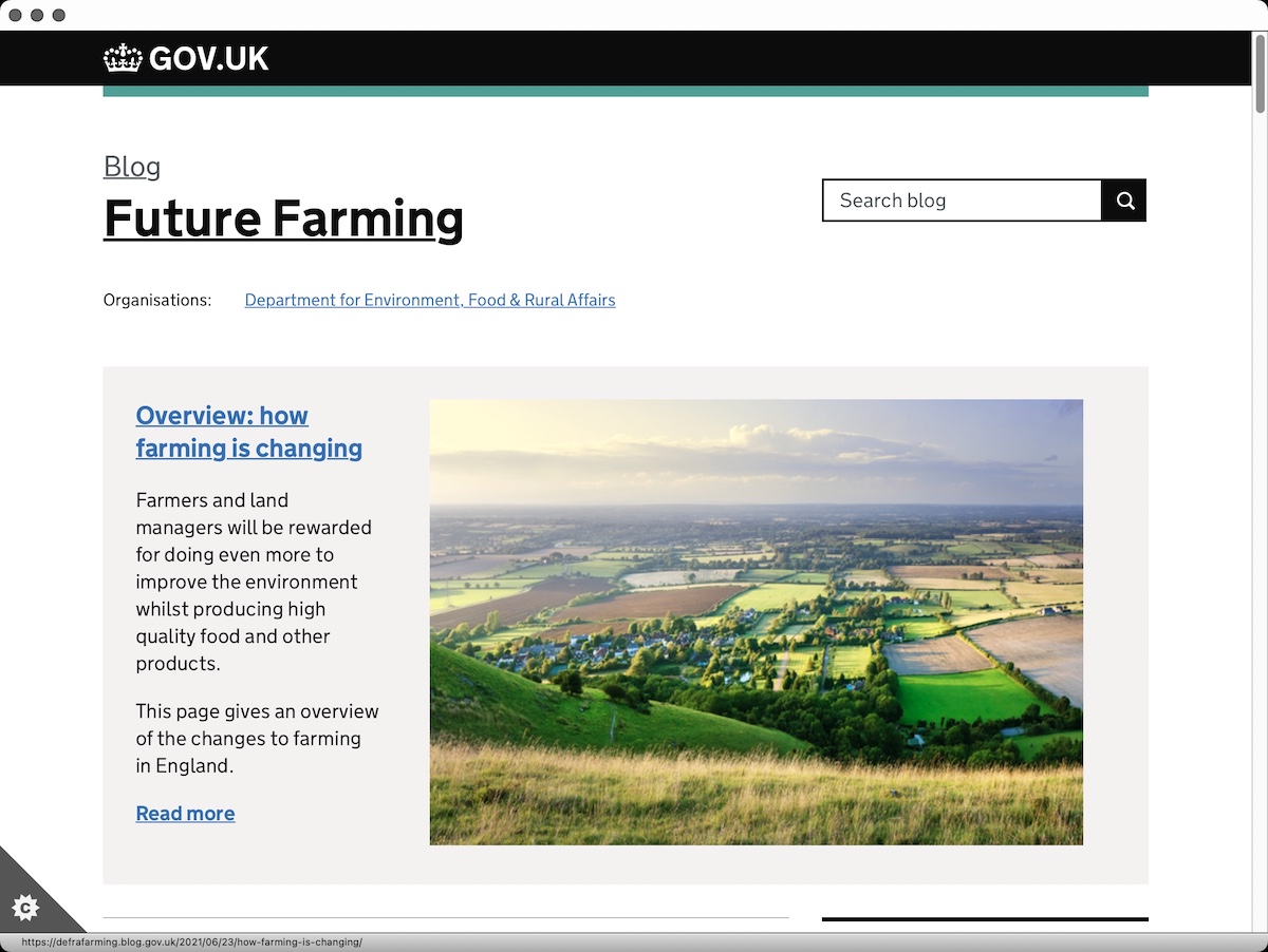 Blogging for the Future Farming programme